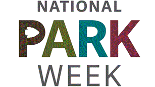 National Park Service Arrowhead, which includes silhouettes of a bison, a mountain, and a sequoia.