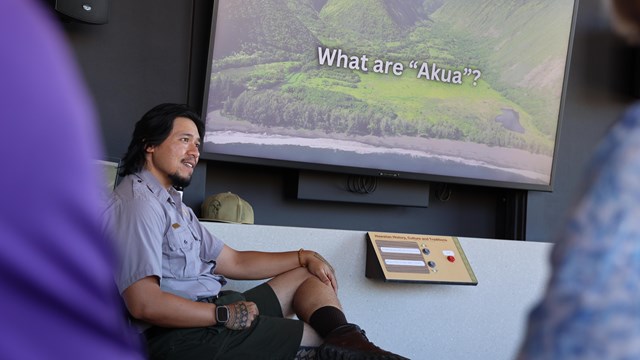 Park ranger giving interpretive talk