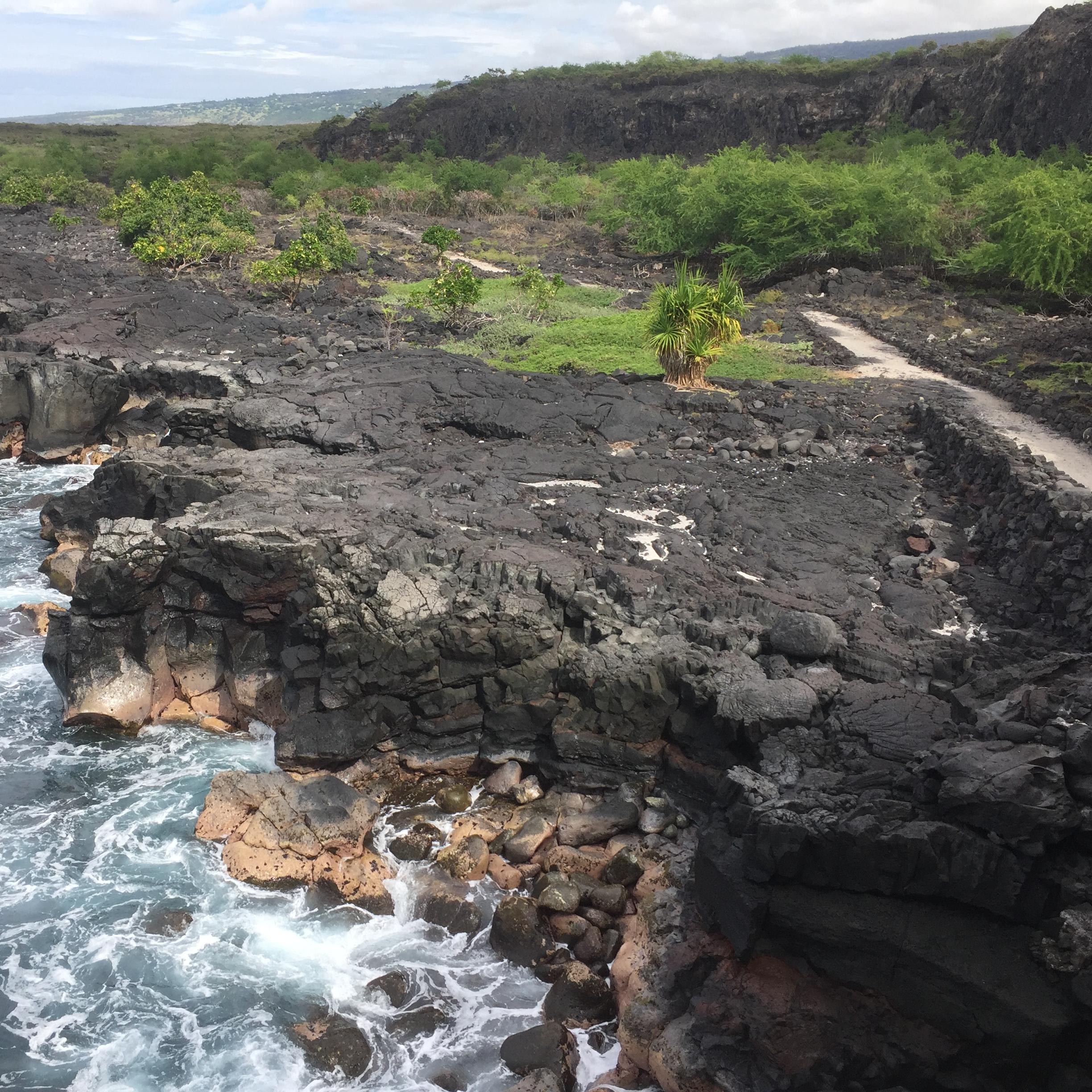 A view of the 1871 trail along the coastline