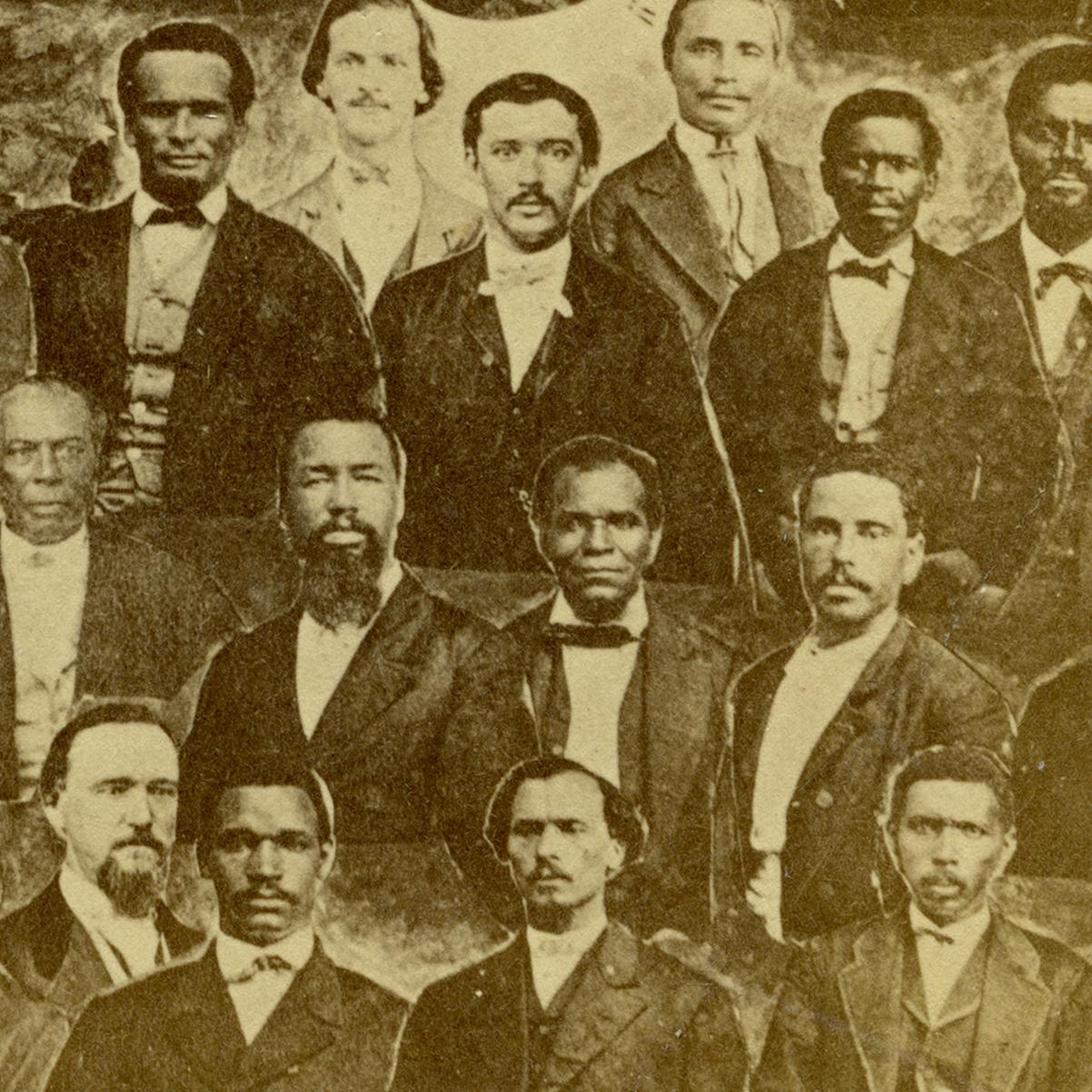 Collage of historic portraits of 19th century Black legislators