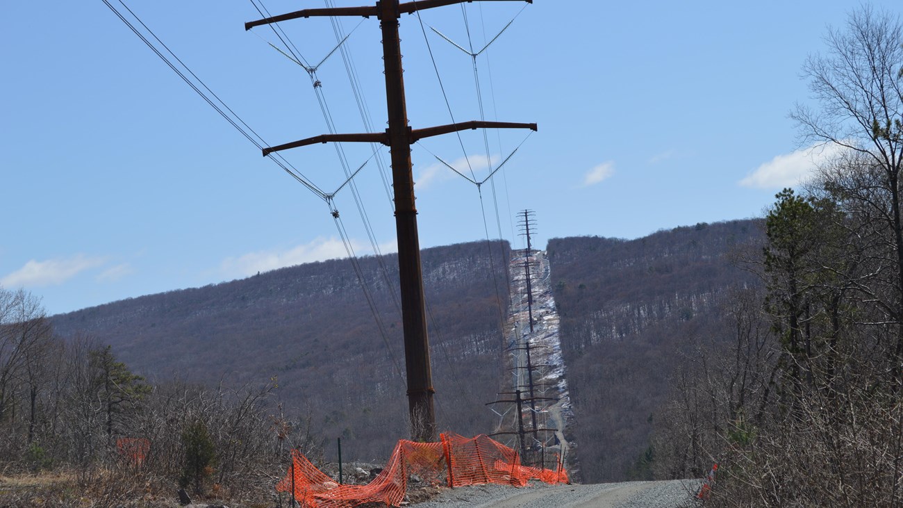 Transmission line at Delaware Water Gap National Recreation Area.