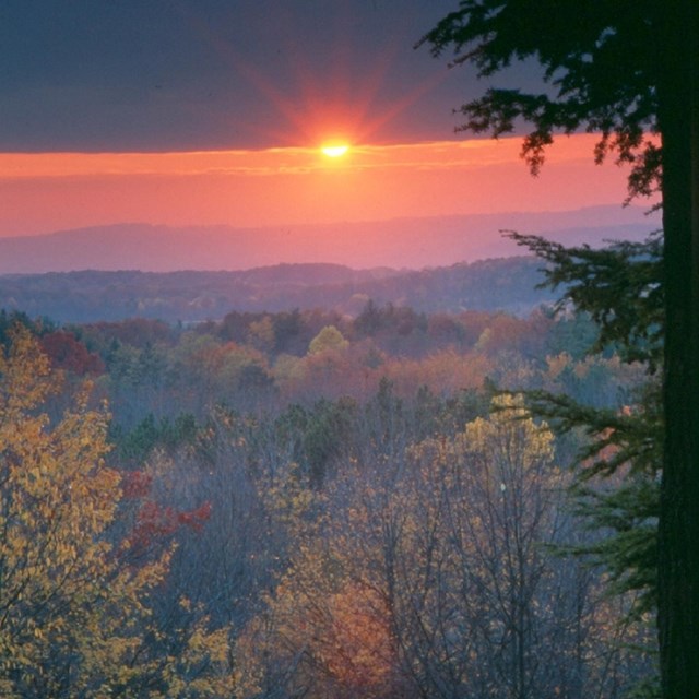 Ledges overlook at sunset