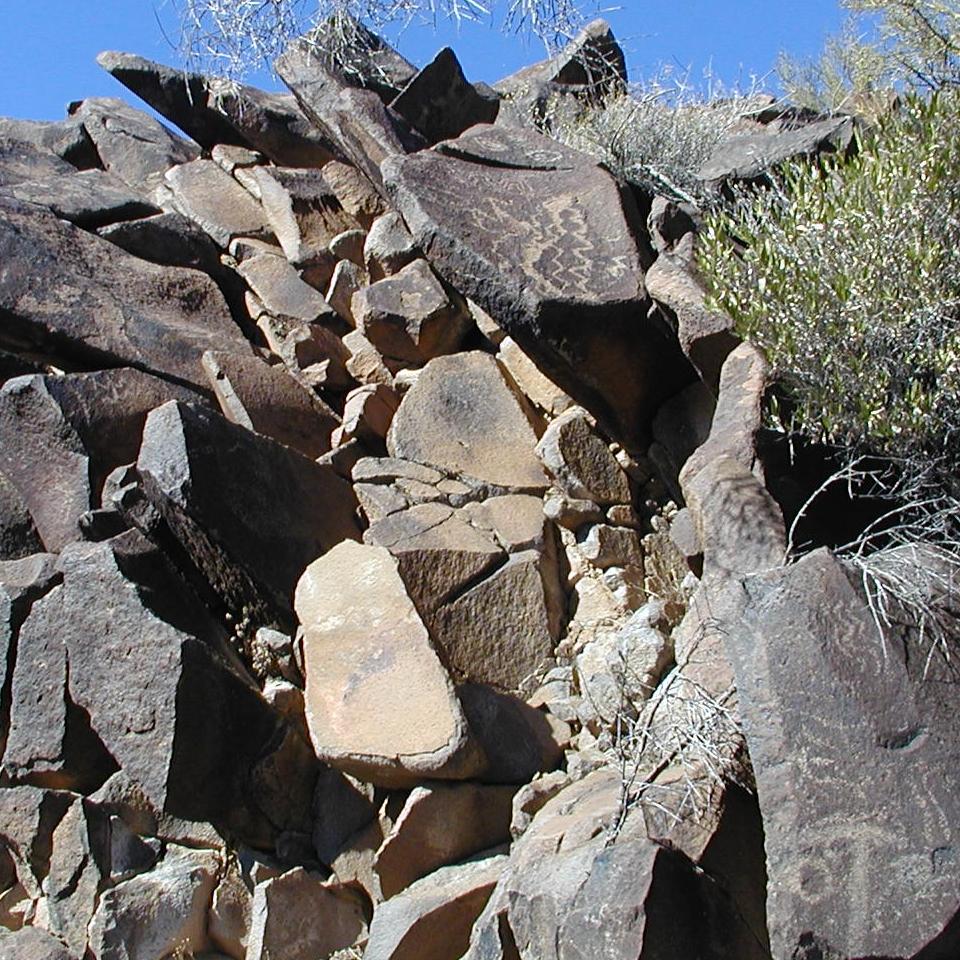 jumble of black rock