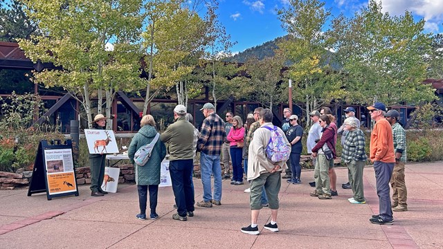 Park Ranger is leading an interpretive talk