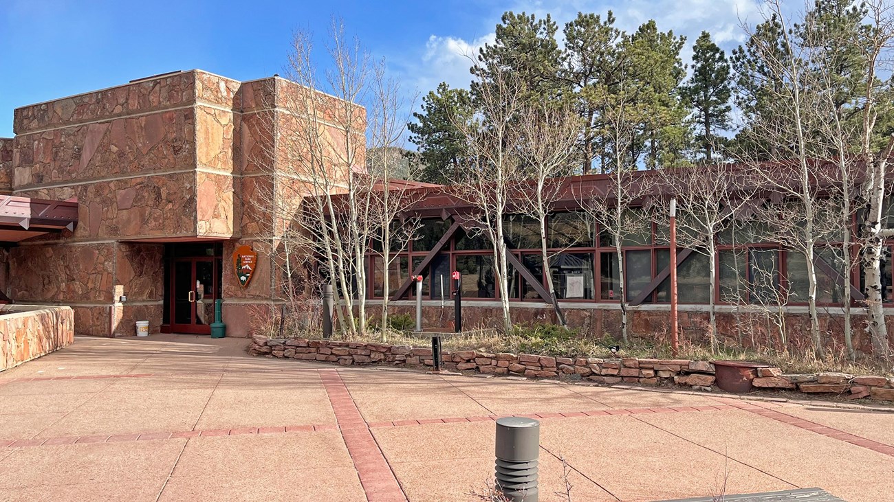 Front entryway to Beaver Meadows Visitor Center