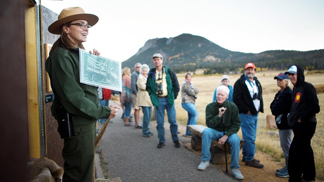 Park Ranger is leading an interpretive program