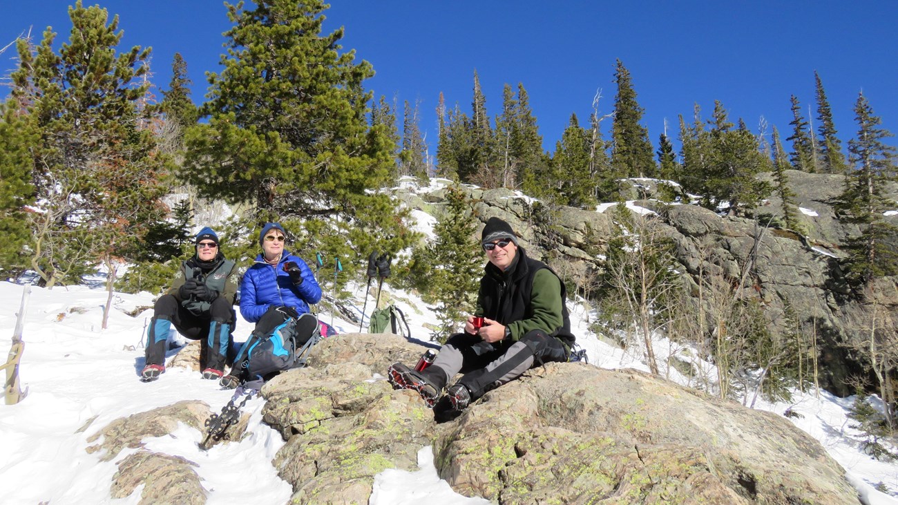 Snow at the Entrance to Rocky Mountain National Park on U.S. Highway 36