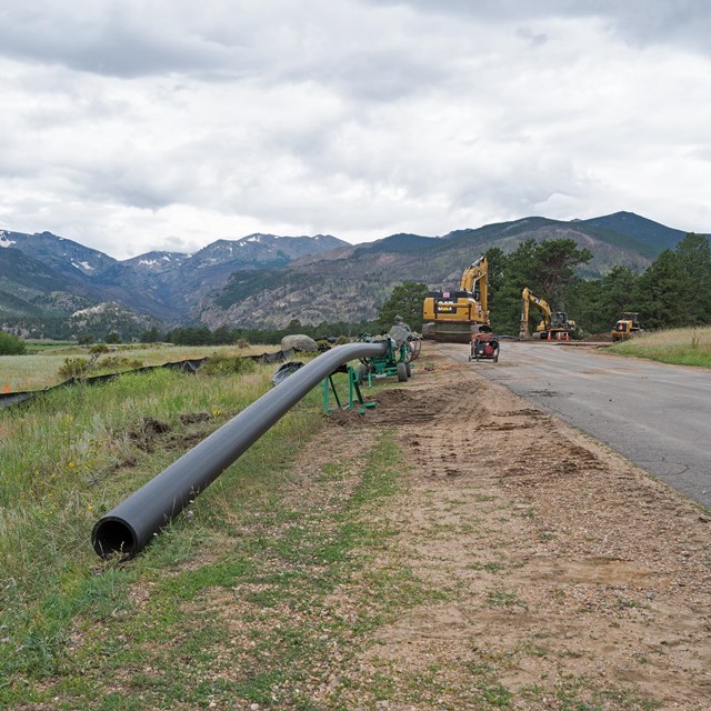 New water lines are being installed along Moraine Park Road
