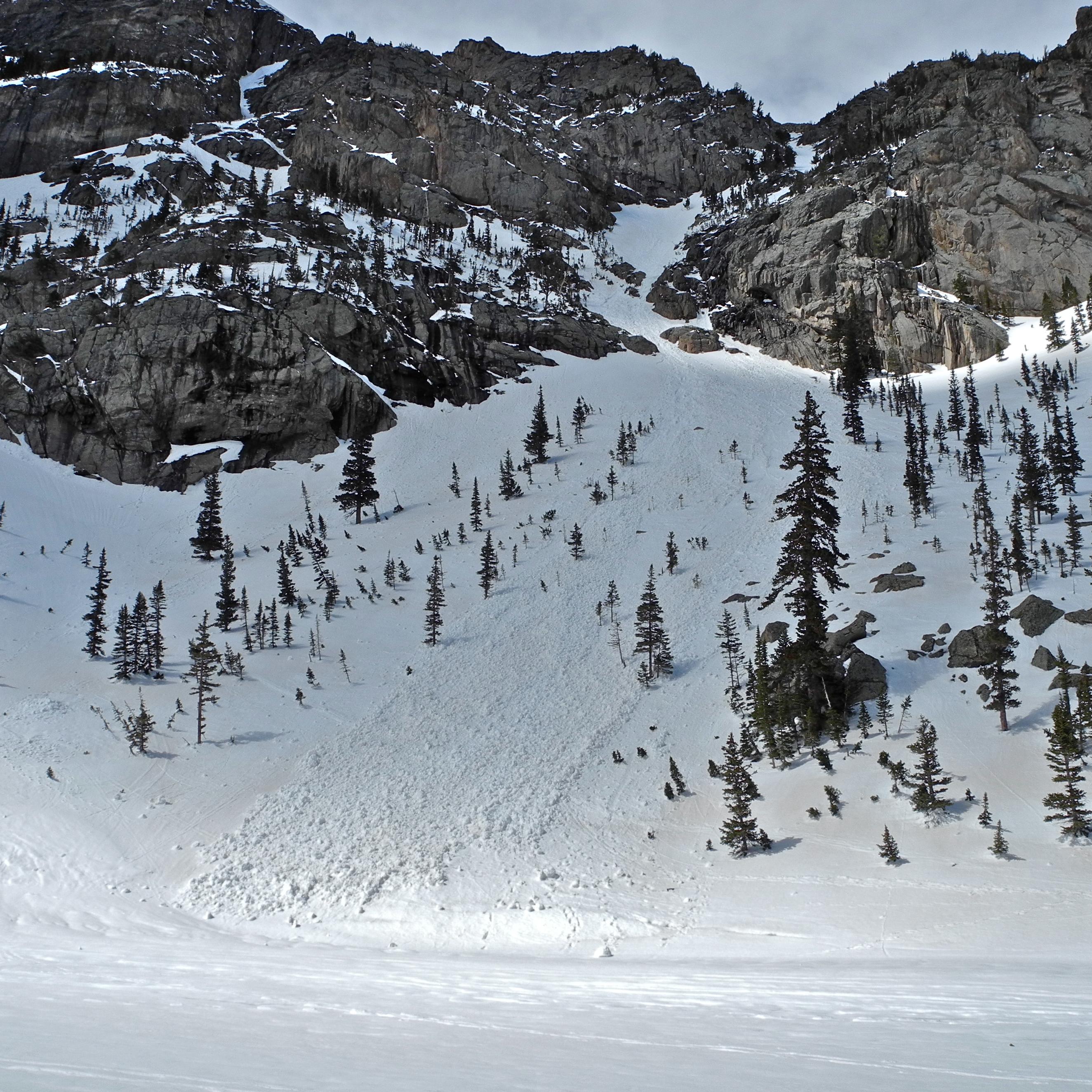 View of an avalanche slide above Dream Lake