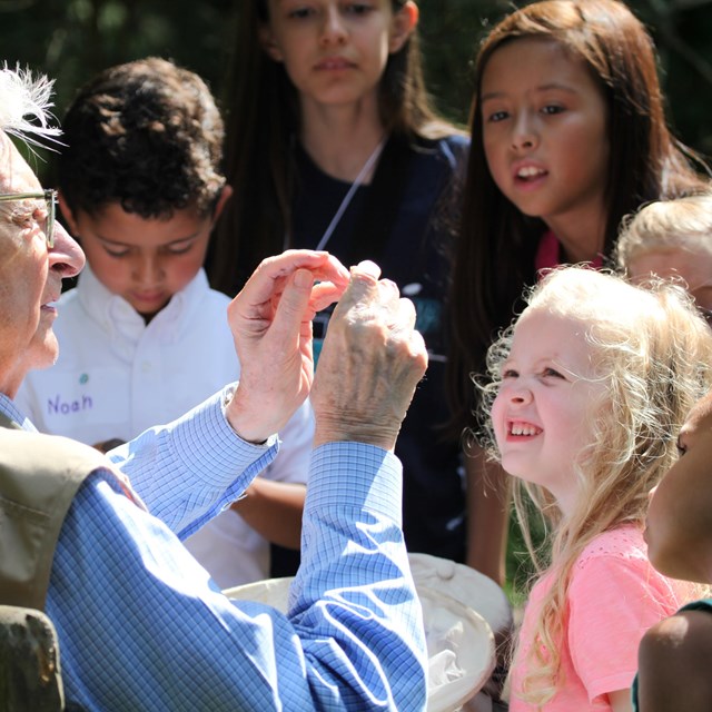 A group of youth are attending a bioblitz event