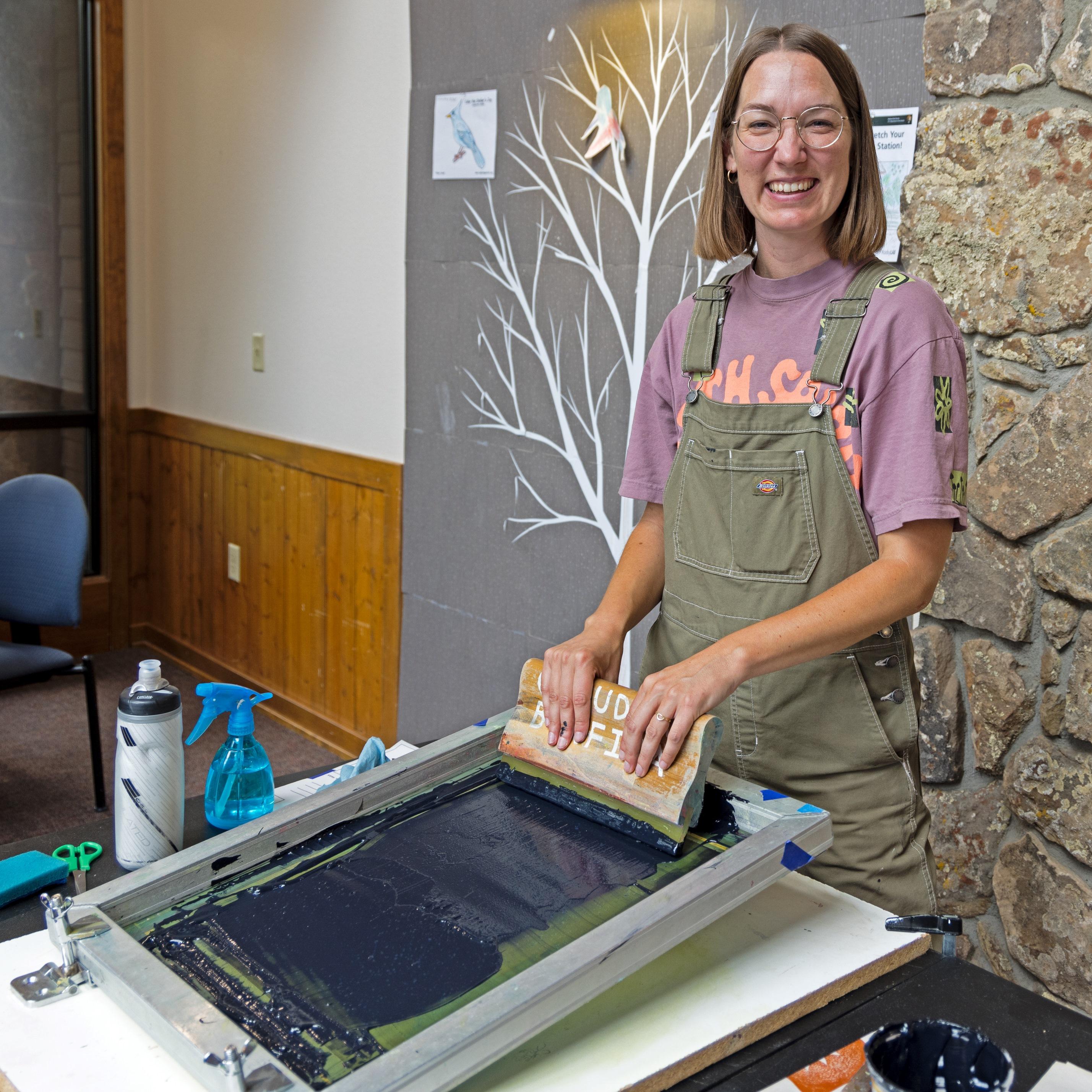 An artist is hosting a screenprinting workshop