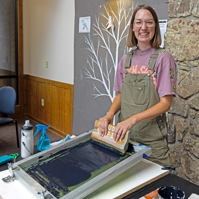 An artist is hosting a screenprinting workshop