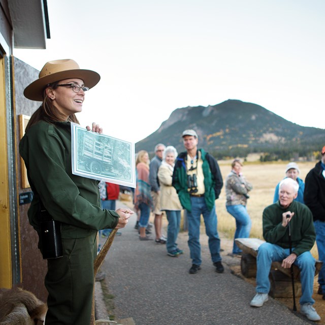 Park Ranger is leading an interpretive program