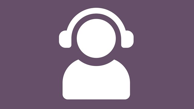 Illustration of a person wearing headphones. 