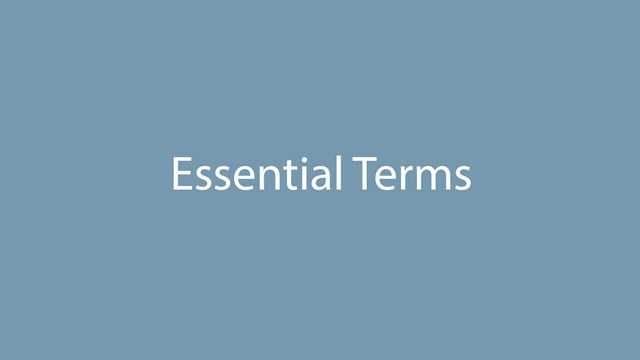 Text that says "Essential Terms".
