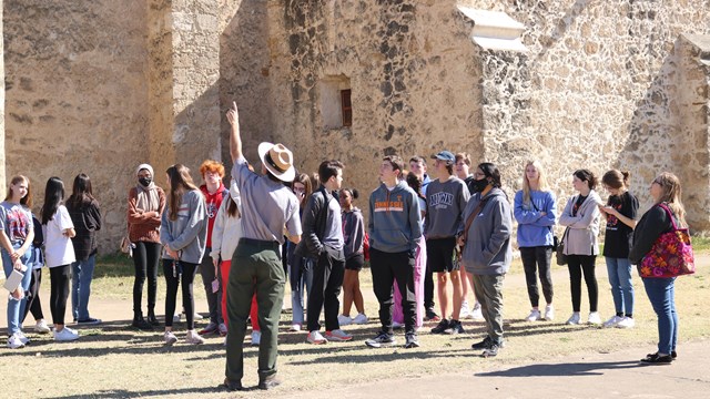 Ranger guides school group. 