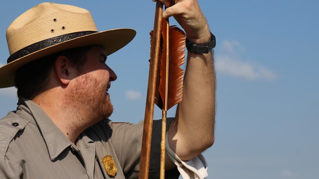 Park Ranger with Atlatl. 