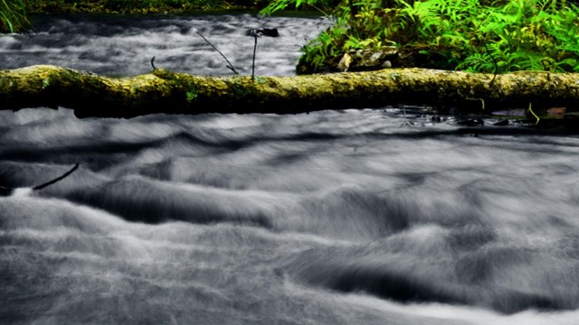 A river flows in a rocky area.