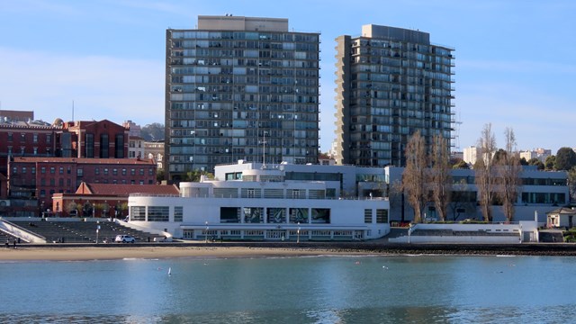 The Maritime Museum building as seen from Aquatic Park Cove