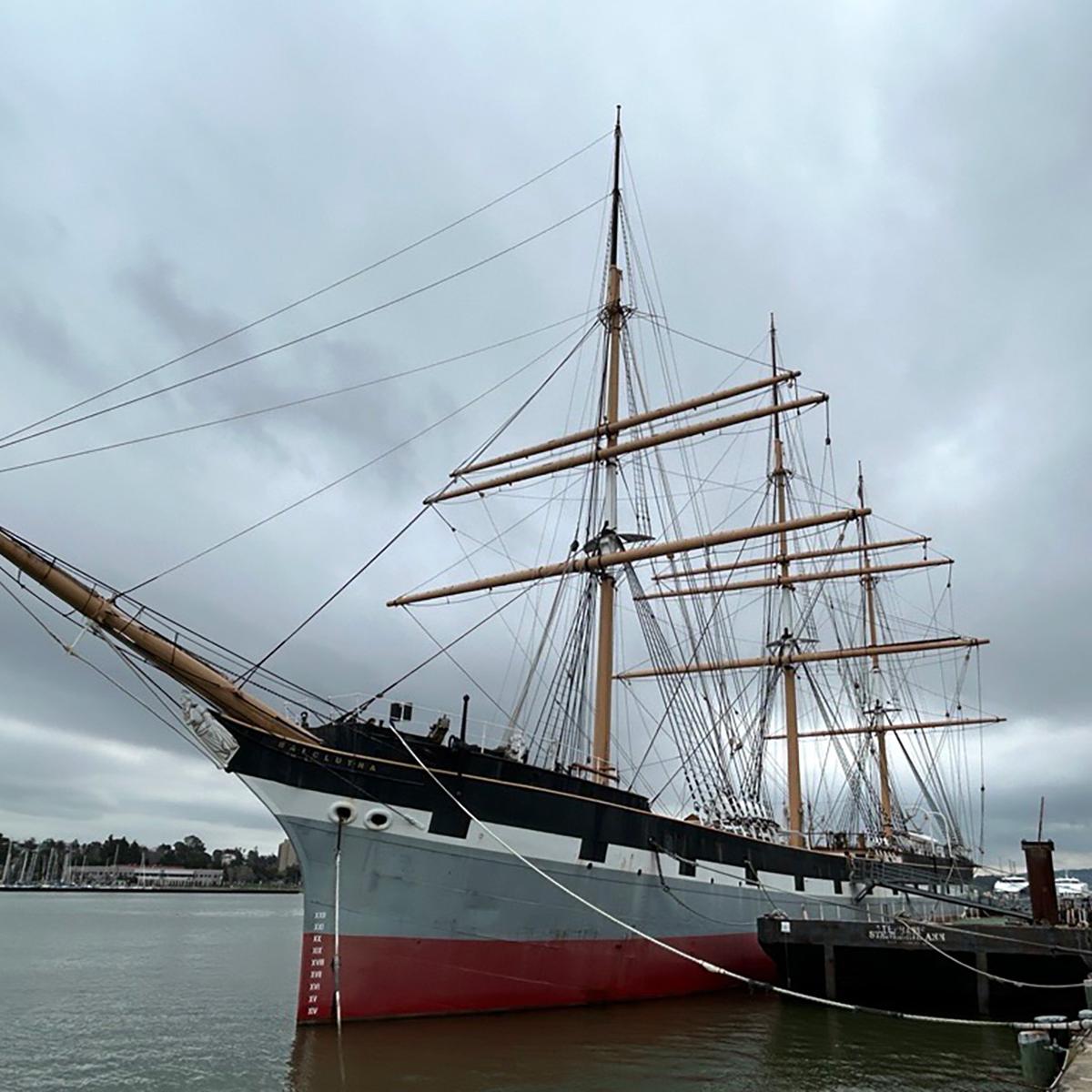 The sailing ship Balclutha, docked at Mare Island