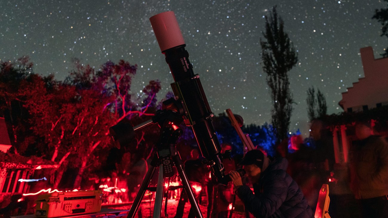 telescope against night sky