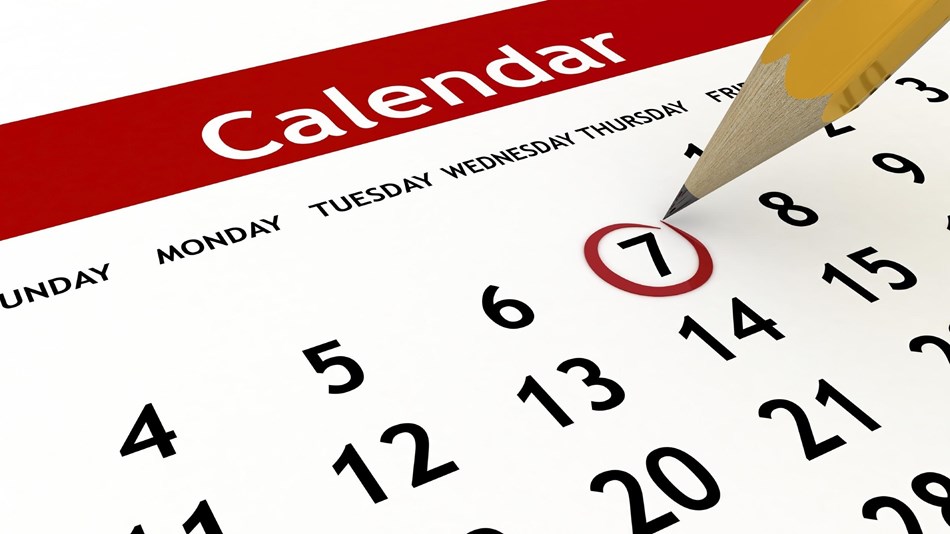 Calendar with information on programs