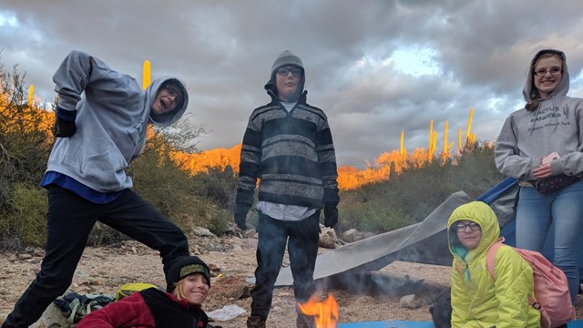 kids in tent