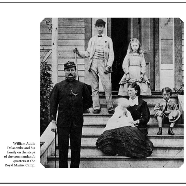 A page in a book showing the family of a British military member