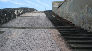 Stairs and ramp at Castillo San Cristobal