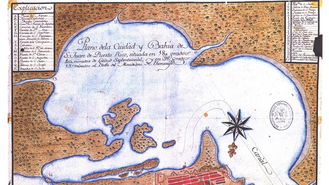 Map of the bay and city from about 1785
