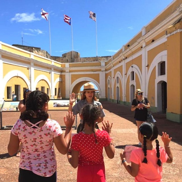 Ranger swearing in children to be junior rangers