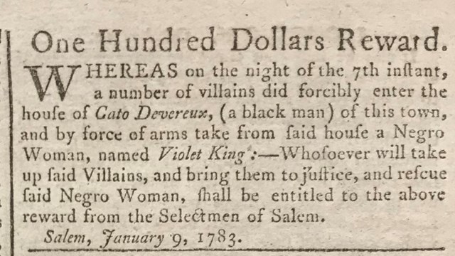 A 1783 newspaper advertisement.