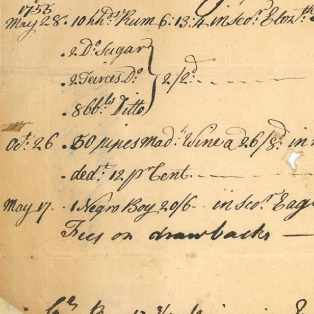 An image of a yellowed handwritten document form 1755.