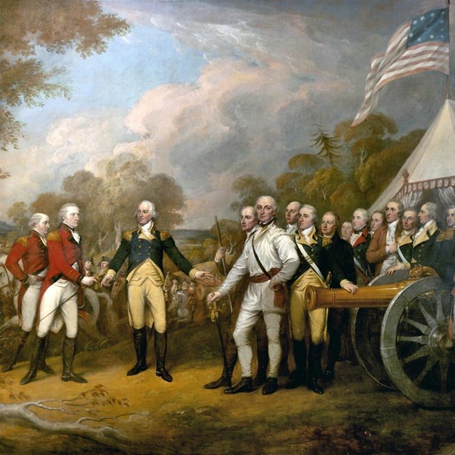 Historic painting of Surrender at Saratoga by John Trumbull