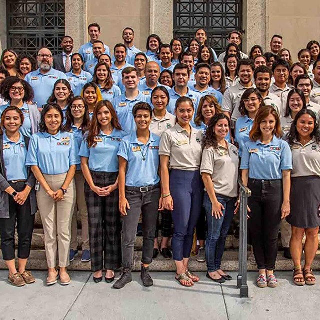 A group photo of youth volunteers.