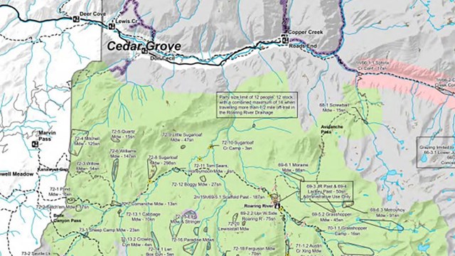 Kings Canyon Stock Use Grazing Map