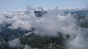 Among the clouds.