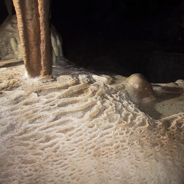 Cave formations along the tour route