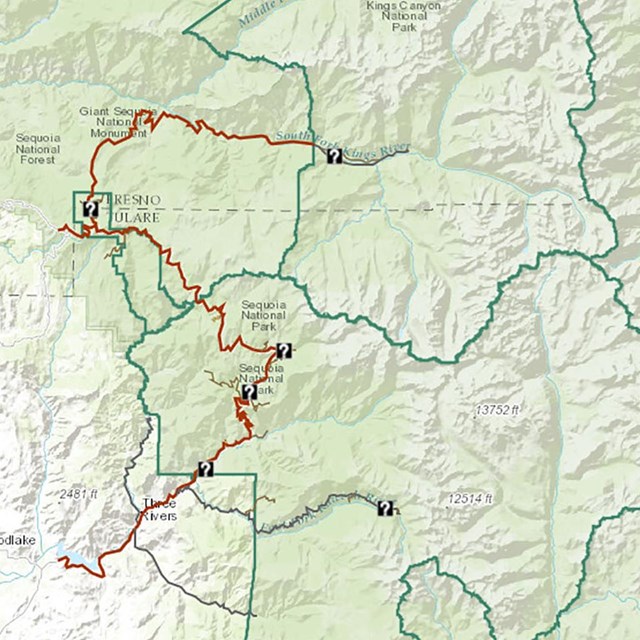  Sequoia and Kings Canyon National Parks Map (National