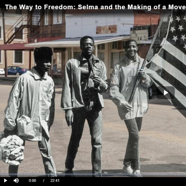 A video player paused with a red arrow ready to press play.