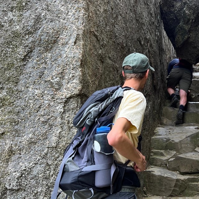 A hiker on Old Rag.