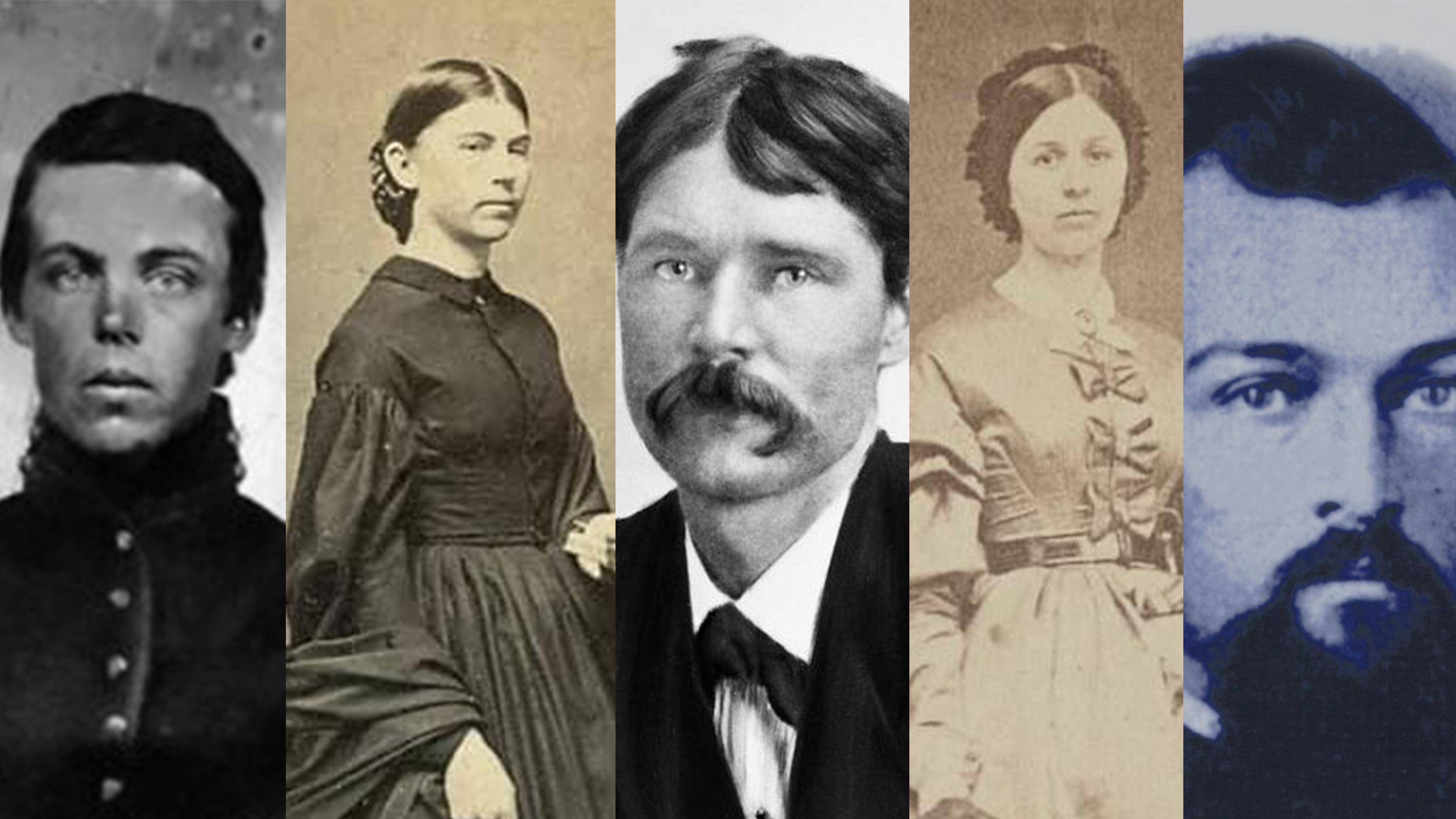 Five historic images of witnesses to the battle of Shiloh. 