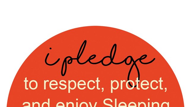 Red balloon with 'I Pledge' written on it