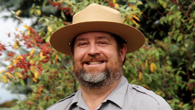Superintendent Tucker in flat hat