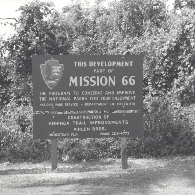 Anhinga Mission 66 sign at Everglades National Park