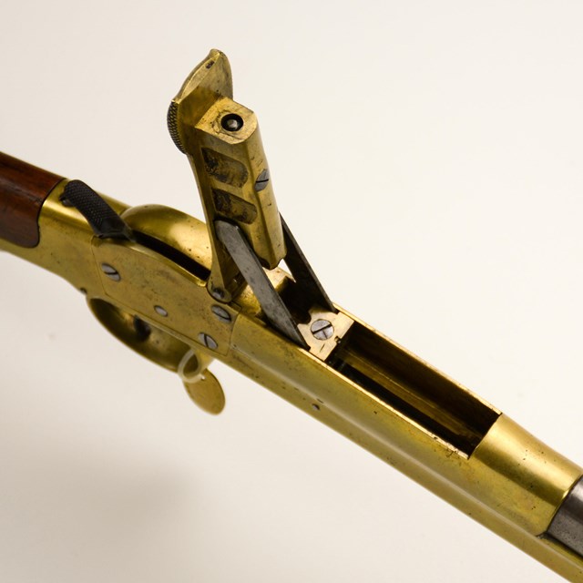Top view of Morse Carbine with the action open.