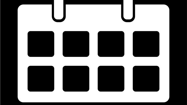 black and white calendar icon