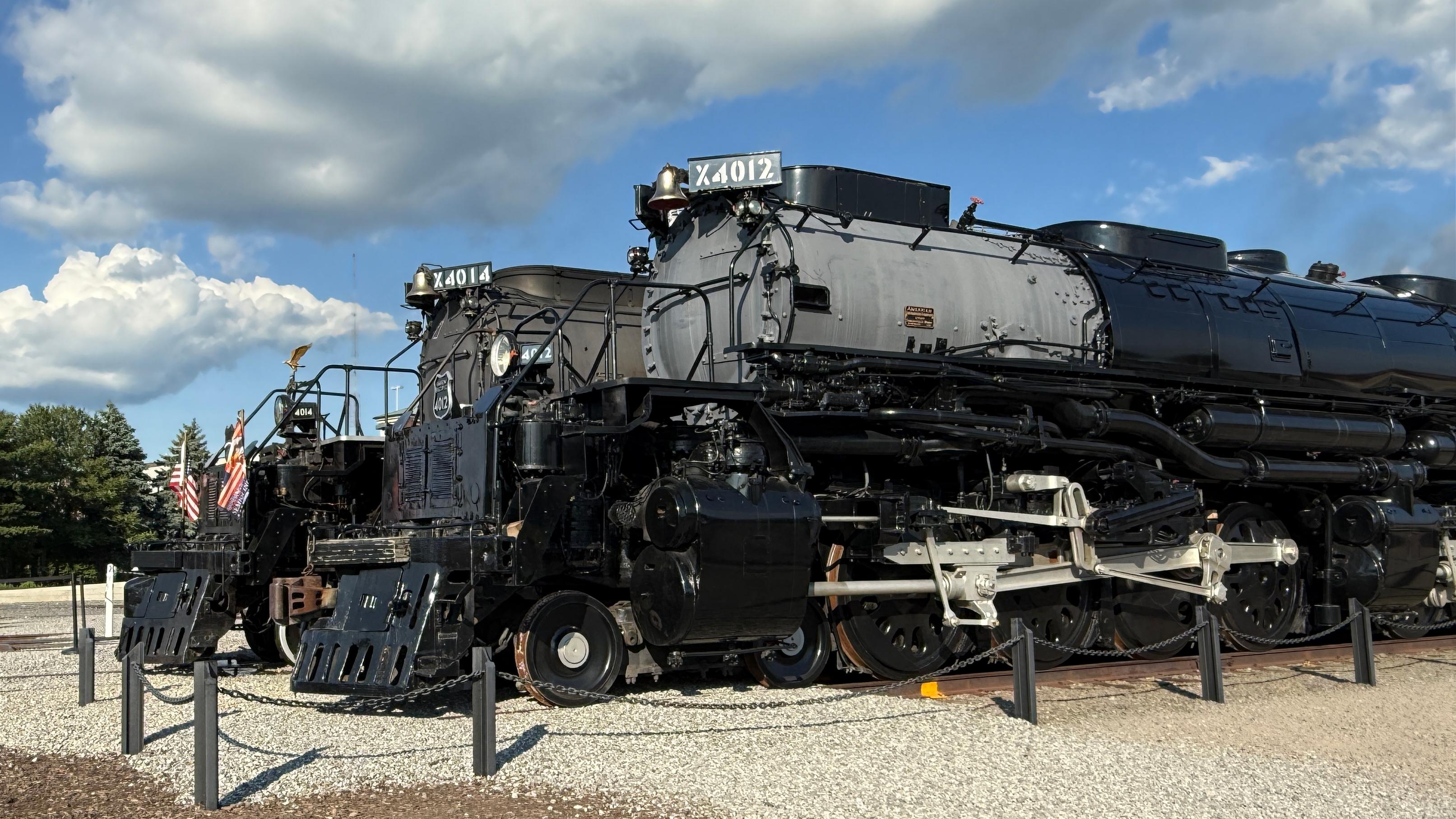 Two Large Steam Locomotives side by side