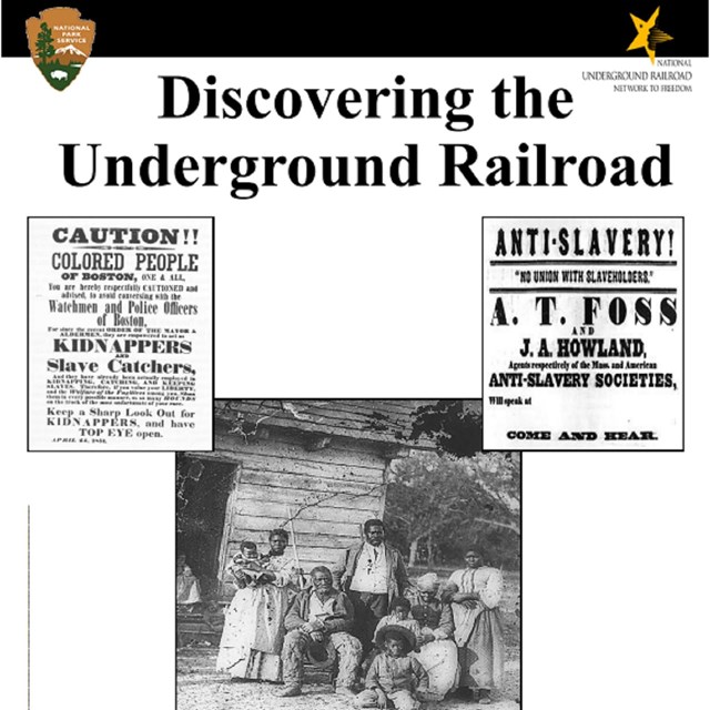 Image of the cover of the Network to Freedom activity book. Discovering the underground railroad