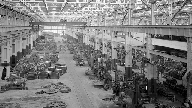 Locomotive shop interior